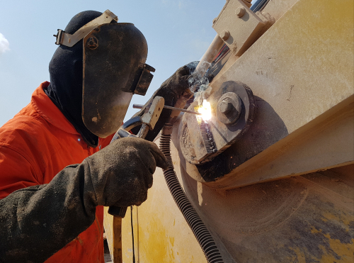 stick welding on heavy machinery